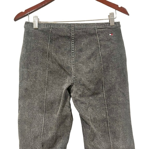 Vintage 90s Y2K Tommy Hilfiger Black Denim Jeans Zipper Pockets Size 6 Straight - Picture 7 of 8